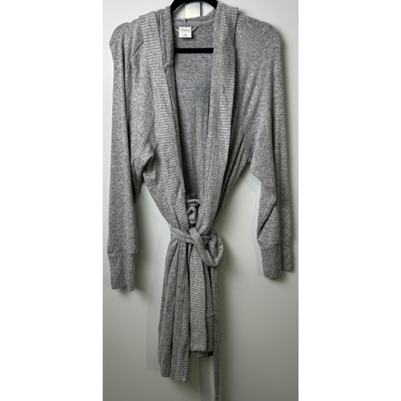 Soma Other - Soma Robe Women XXL Gray Knit Soft Wrap Style Pockets Belt Hood Lightweight A30